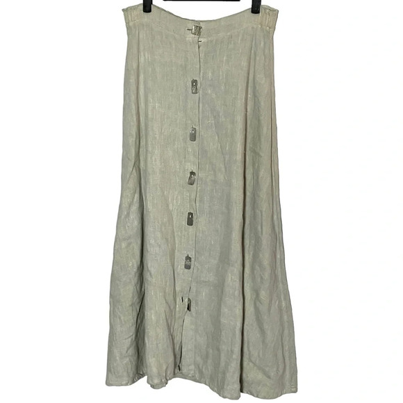 Vintage‎ Nannette Keller Linen Midi Skirt Small - Picture 1 of 7